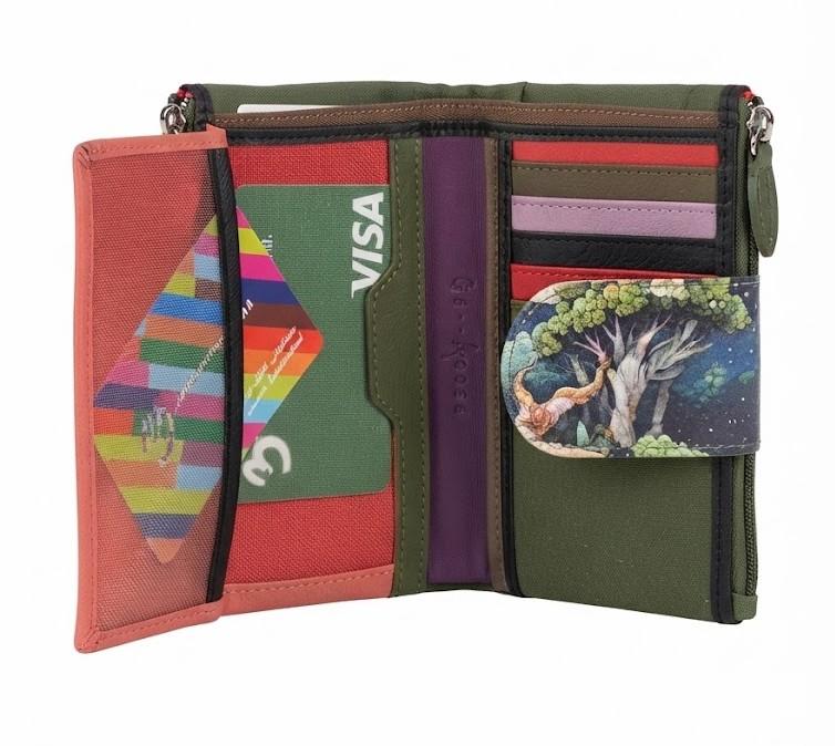 Billetera piel estampado buho