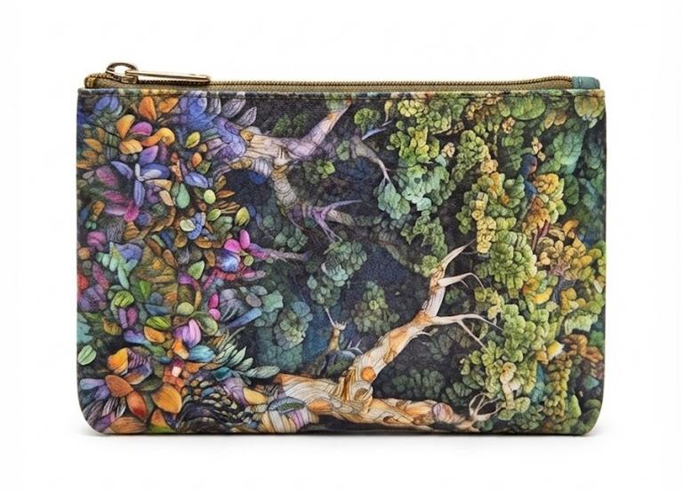 Billetera piel estampado buho