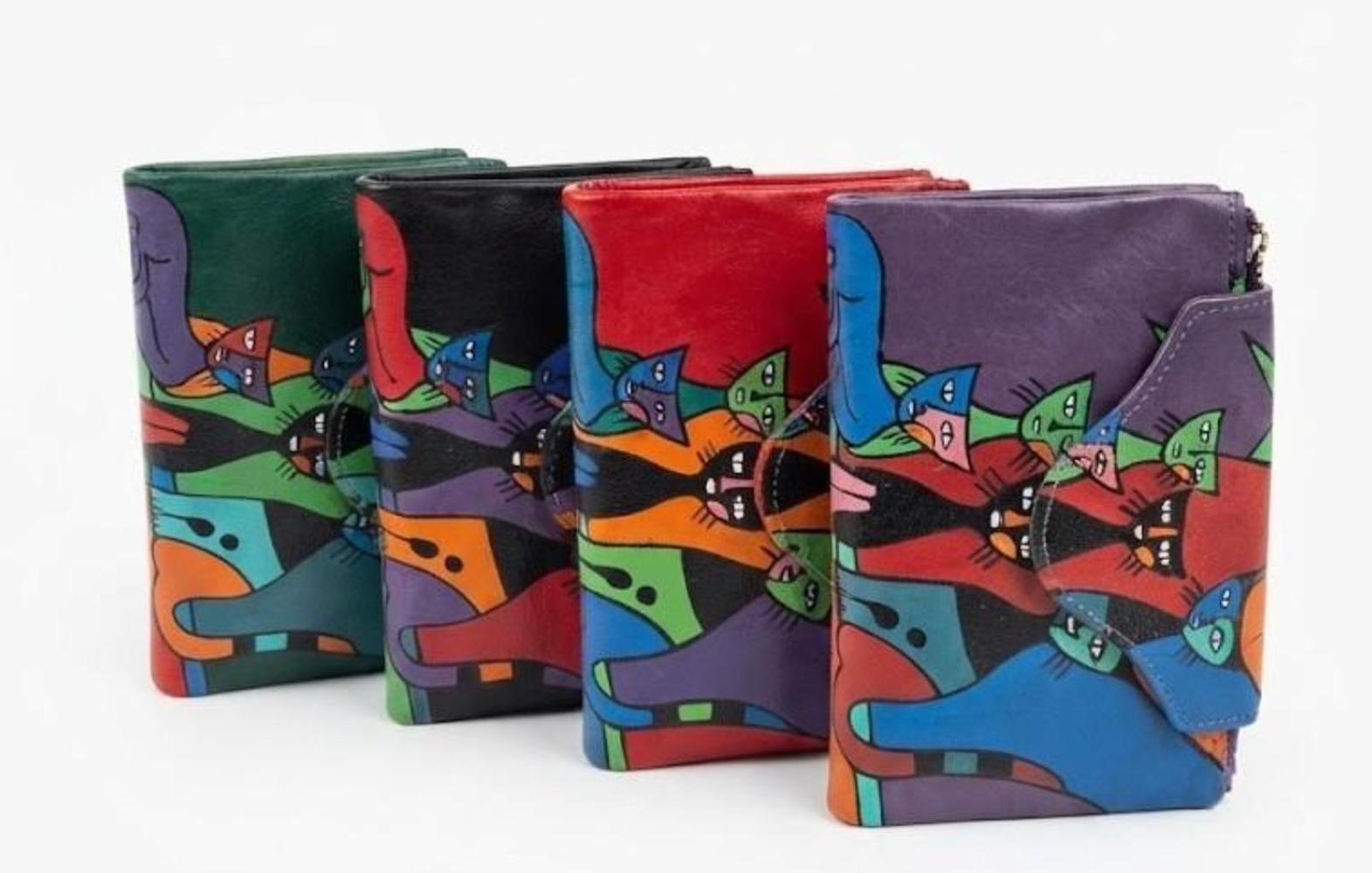 Billetera piel estampado gatos