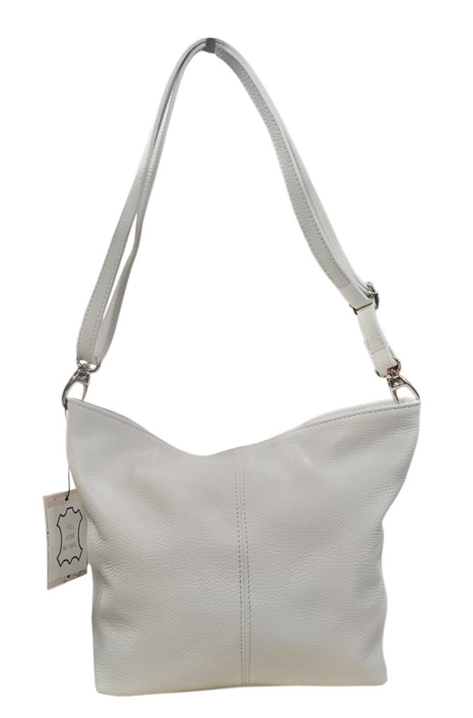 Bolso Piel vacuno asa bandolera color blanco 