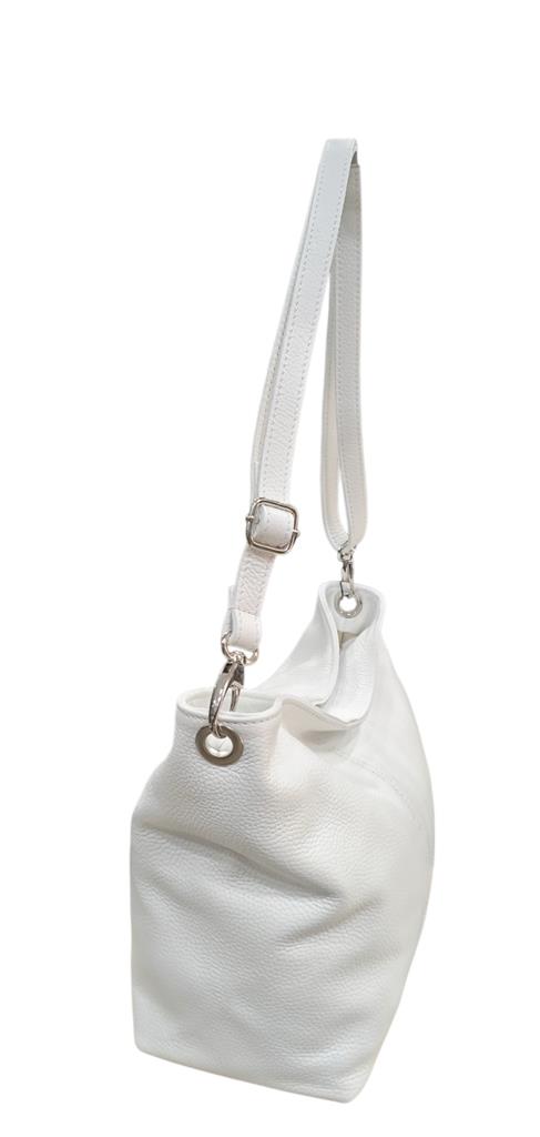 Bolso Piel vacuno asa bandolera color blanco 