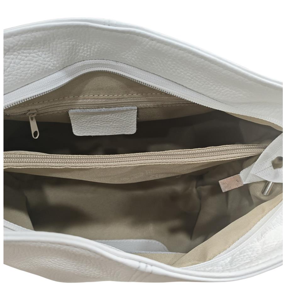 Bolso Piel vacuno asa bandolera color blanco 