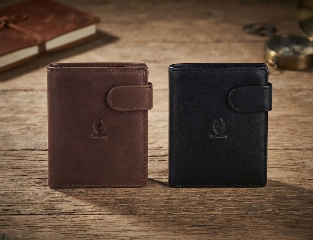 Cartera con monedero exterior hombre en piel vacuno Durango