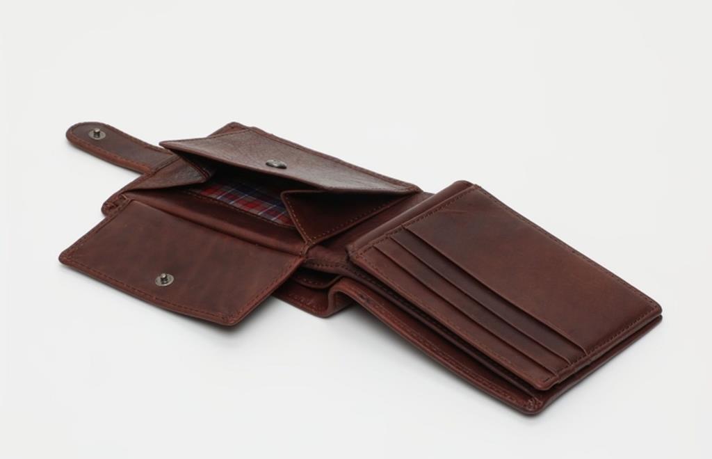 Cartera monedero interior de hombre en piel vacuno negro-Durango