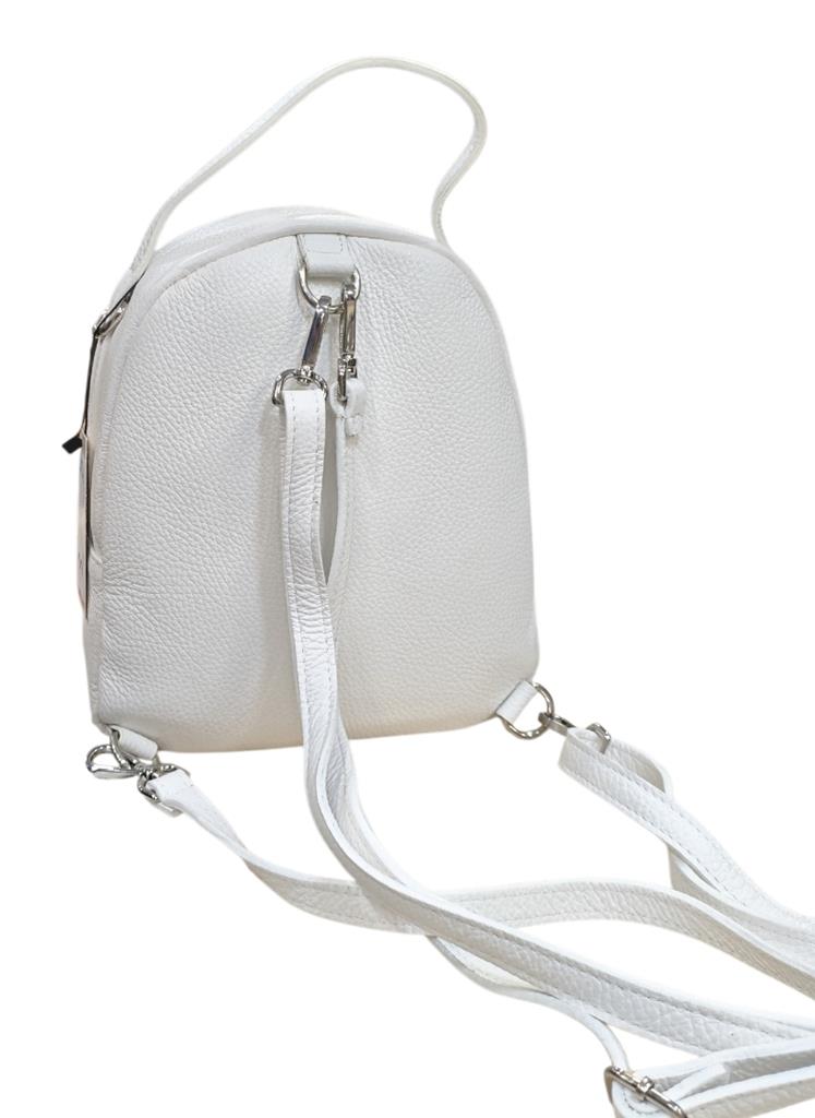 Mochila - bolso piel vacuno blanco