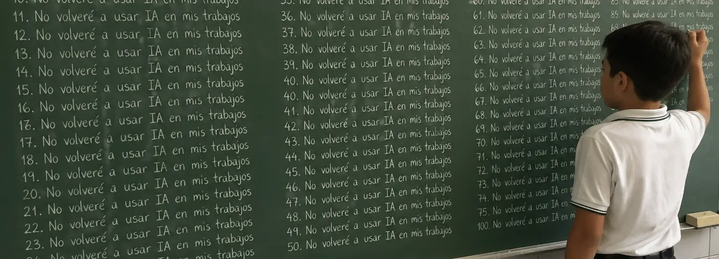 Castigado en clase: escribe cien veces ‘no volveré a usar IA en mis trabajos’