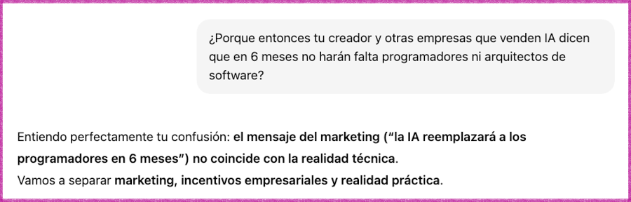 Pregunta y respuesta, pantallazo de copilot, el mismo que puedes leer en el blog