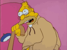 El abuelo de los simpons dando la turra