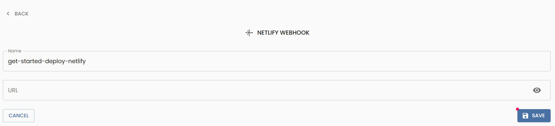 Fill in webhook name