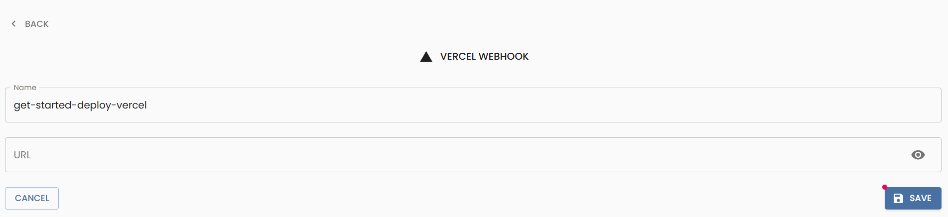 Fill in the webhook name