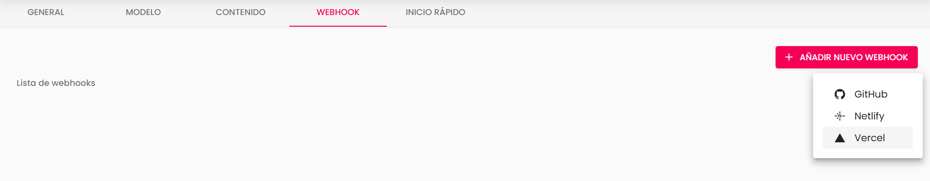 Añadimos nuevo webhook de Vercel