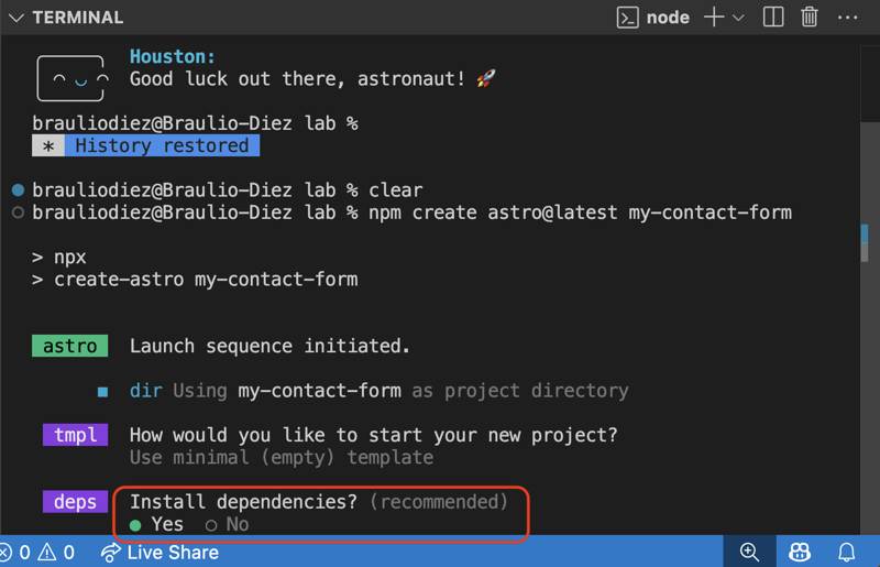 hace un npm install por nosotros