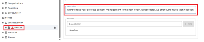 change service description