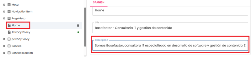 change description es