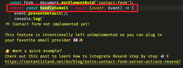handlesubmit function es