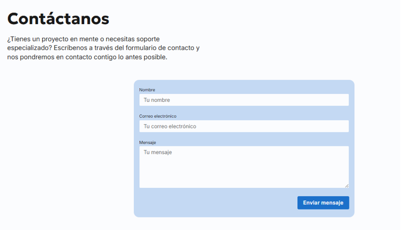 new contact section es