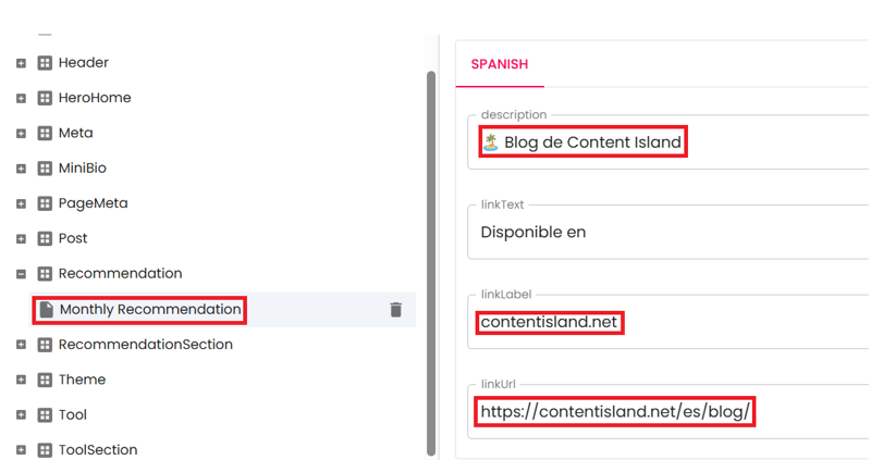 recommendation changes
