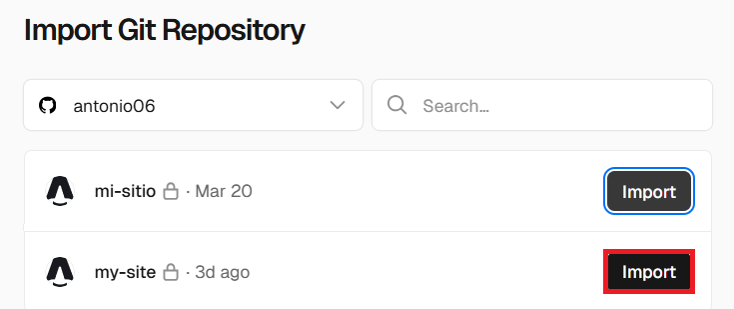 import repository en